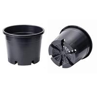 Muddy Hands Black Plastic Plant Pots - Ideal for Growing Blueberries - Outdoor Garden Round Nursery Seed Planters (5, 25 Litre)