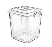 Muddy Hands Clear Plastic Storage Box with Lid Kitchen Pantry Food Pasta Flour Cereal Stackable Container Tub (20 Litre)
