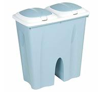 Muddy Hands Duo Double Bin 50 Litre Twin 2 Section Compartment Kitchen Recycling Rubbish Dustbin (Green)