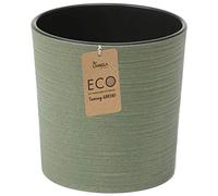Muddy Hands Eco Friendly Chisel Plant Pot Indoor Home Outdoor Garden Square Flower Planter - Made from Recycled Plastic & Wood (Large Round, Green)
