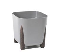 Muddy Hands Eco Friendly Plant Pot with Legs Indoor Home Outdoor Garden Square Decorative Flower Planter Holder Cover - Made from Recycled Plastic & Wood (Grey, 36cm)