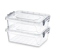 Muddy Hands Heavy Duty 13 Litre Clear Plastic Storage Box with Lid | BPA Free Clip Lock Stackable Container | Food Safe | Freezer & Microwave Safe | Home & Office Storage (2 Pack)