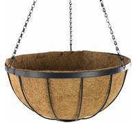 Muddy Hands Metal Hanging Basket with Coco Liner Wrought Iron Vintage Decorative Outdoor Garden Balcony Hanger Flower Herb Plant Pot Planter (2, 14")