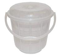 Muddy Hands Multi Purpose Versatile Clear Plastic Bucket with Lid & Carry Handle Kitchen Garden Cleaning Water Animal Bird Feed Pet Food Storage Container Box (16 Litre)