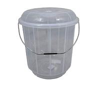 Muddy Hands Multi Purpose Versatile Clear Plastic Bucket with Lid & Carry Handle Kitchen Garden Cleaning Water Animal Bird Feed Pet Food Storage Container Box (20 Litre)