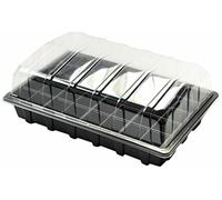 Muddy Hands Pack of 2-40 Cell Plastic Propagator Tray Set with Lid Garden Greenhouse Seed Seedling Plug Growing Germination Trays (Base Trays Come With Drainage Holes)