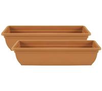 Muddy Hands Pack of 2-60cm Long Terracotta Trough Plant Pot Plastic Planter Outdoor Garden Window Herb Flower Box