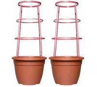 Muddy Hands Pack of 2-9.5 Litre Terracotta Plastic Trellis Planters Climbing Plants Frame Support Sweet Pea Runner Bean Tomato Vegetbale Flower Outdoor Garden Growing Plant Pots