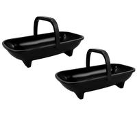 Muddy Hands Pack of 2 - Black Plastic Garden Trug with Carry Handle - Ideal for Carrying Garden Tools, Harvesting Vegetables & Collecting Flowers - Durable & Easy to Clean - 53cm x 29cm x 14cm
