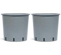 Muddy Hands Pack of 2 - Eco Friendly Heavy Duty Green Plastic Plant Pots Outdoor Garden Round Nursery Herb Flower Planters (Made from Recycled Plastic) (12 Litre)