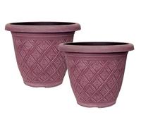 Muddy Hands Pack of 2 Plant Pots - Decorative Round Plastic Flower Planters for Outdoor Plants, Home Décor, Garden Pots, Colourful Durable Plant Containers (Festival Fuchsia, 22.85 Litre)