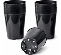 Muddy Hands Pack of 20-3 Litre Deep Black Plastic Plant Pots - Round Nursery Garden Planters with Drainage Holes for Roses, Flowers, Herbs & Seedlings - Durable Outdoor & Indoor Plant Containers