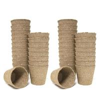 Muddy Hands Pack of 40 - Jiffy Peat Free Coco Coir Seed Growing Pots - Seedling Cuttings Cultivation Germination Plant Pots - Organic, Biodegradable & Compostable (Diameter: 8.5cm - Height: 8cm)