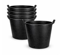 Muddy Hands Pack of 5-50 Litre Heavy Duty Plant Pots with Handles - Large Plastic Garden Planters for Vegetables, Flowers, Trees & Salad Growing - Outdoor Container Pots