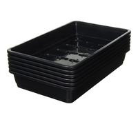 Muddy Hands Pack of 6 - Heavy Duty Plastic Seed Trays Garden Greenhouse Seedling Growing Germination Tray (Come With Drainage Holes)