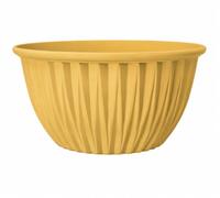Muddy Hands Plastic Bowl Planter Outdoor Garden Plant Pot - Round Flower Herb Container for Bedding Plants, Patio, Balcony, Window Sill & Garden Displays, 5.6 Litre, 28.5cm (Blond Yellow)