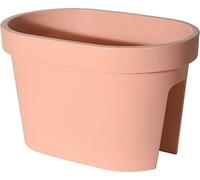 Muddy Hands Plastic Flower Bridge Hanging Planter Fence Balcony Rail Railing Flower Herb Trough Plant Pot (Small, Terracotta)