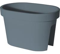 Muddy Hands Plastic Flower Bridge Hanging Planter Fence Balcony Rail Railing Flower Herb Trough Plant Pot (Small, Blue)