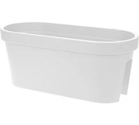 Muddy Hands Plastic Flower Bridge Hanging Planter Fence Balcony Rail Railing Flower Herb Trough Plant Pot (Large, White)