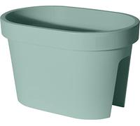 Muddy Hands Plastic Flower Bridge Hanging Planter Fence Balcony Rail Railing Flower Herb Trough Plant Pot (Small, Light Green)