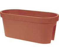 Muddy Hands Plastic Flower Bridge Hanging Planter Fence Balcony Rail Railing Flower Herb Trough Plant Pot (Large, Terracotta)