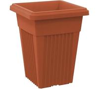 Muddy Hands Plastic Plant Pot Indoor Home Outdoor Garden Tall Square Flower Tree Planter - 40cm Wide - 55cm Tall (1, Terracotta)