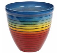 Muddy Hands Rainbow Plastic Plant Pot with Drainage Hole - Colourful Striped Flower Planter for Indoor & Outdoor Plants, Lightweight Durable Garden Pot for Patio, Balcony & Home Decor (16.5 Litre)