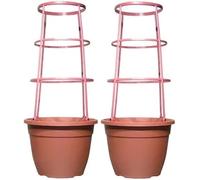Muddy Hands Set of 2 - 5.9 Litre Terracotta Plastic Trellis Planters Climbing Plants Support Sweet Pea Runner Bean Tomato Plant Pots