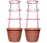 Muddy Hands Set of 2 - 9.5 Litre Terracotta Plastic Trellis Planters Climbing Plants Support Sweet Pea Runner Bean Tomato Plant Pots