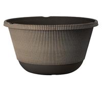 Muddy Hands Set of 2 Garden Planter Bowls - Plastic Herb Planters for Outdoor Plants, Flowers & Herbs - Ribbed Patio & Balcony Planter Bowls - Decorative Outdoor Garden Planters (Spiced Maple)
