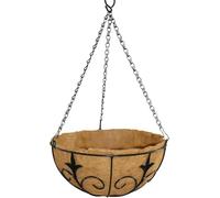 Muddy Hands Set of 2 - Vintage Gerogian Metal Hanging Basket with Coco Liner Decorative Outdoor Garden Balcony Hanger Flower Herb Plant Pot Planter (16")