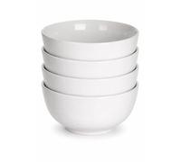 Muddy Hands Set of 4 600ml Large White Porcelain Bowls, Cereal & Soup Bowls for Breakfast, Pasta, Salad, Dessert & Noodles, Microwave & Dishwasher Safe.