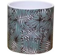 Muddy Hands Small Ceramic Plant Pot Indoor Home House Decorative Planter Cover Holder Succulent Cactus Herb (Large Palm Leaf - ø 16cm)