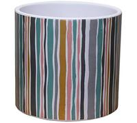 Muddy Hands Small Ceramic Plant Pot Indoor Home House Decorative Planter Cover Holder Succulent Cactus Herb (Medium Stripe - ø 13.8cm)