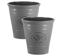 Muddy Hands Small Large Olive Plastic Plant Pot Decorative Outdoor Garden Flower Herb Tree Planter (2, 14 Litre)