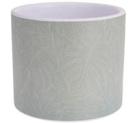 Muddy Hands Small Light Green Tropical Leaf Ceramic Plant Pot Indoor Home House Decorative Flower Succulent Cactus Herb Round Planter Cover Holder