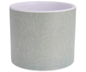 Muddy Hands Small Light Green Tropical Leaf Ceramic Plant Pot Indoor Home House Decorative Flower Succulent Cactus Herb Round Planter Cover Holder