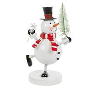 Muddy Hands Small Metal Christmas LED Light Up Ornament Table Top Xmas Festive Figurine Decoration (Snowman)