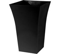 Muddy Hands Tall Square Plastic Plant Pot Cover - Modern Indoor Tree & Flower Planter Holder for Houseplants, Palms & Decorative Plants - No Drainage Holes (Single - Large, Black)