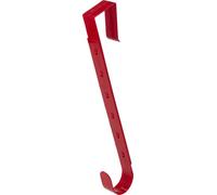 Muddy Hands Wreath Door Hooks - Over The Door Plastic Hangers for Holiday Decorations, Garlands & Wreaths - No Tools or Screws Required, Fits Most Doors - 4 Colours (Red, Green, White & Clear) (Red)