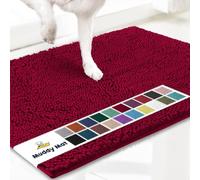 Muddy Mat® AS-SEEN-ON-TV Highly Absorbent Microfiber Door Mat and Pet Rug, Non Slip Thick Washable Area and Bath Mat Soft Chenille for Kitchen Bathroom Bedroom Indoor and Outdoor - Maroon 24" x 96"