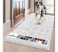 Muddy Mat® AS-SEEN-ON-TV Highly Absorbent Microfiber Door Mat and Pet Rug, Non Slip Thick Washable Area and Bath Mat Soft Chenille for Kitchen Bathroom Bedroom Indoor and Outdoor-White Runner 59"X24"