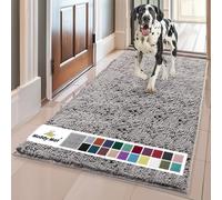 Muddy Mat® Original Dog Door Mat for Muddy Paws, Super Absorbent Microfiber, Non-Slip Washable Pet Rug, Quick Dry Chenille Entryway Carpet, Machine Washable Indoor Outdoor mat, Grey 24"x96"