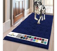 Muddy Mat® Original Dog Door Mat for Muddy Paws, Super Absorbent Microfiber, Non-Slip Washable Pet Rug, Quick Dry Chenille Entryway Carpet, Machine Washable Indoor Outdoor mat, Navy Blue 24"x96"
