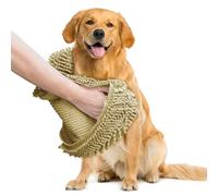 Muddy Mat Original Doggy Dryer, Highly Absorbent Microfiber Washable Dog Shammy Quick Drying Towel Absorber - Extra Soft Plush Wrap Chenille Bath Towels to Dry Soggy Large Pets & Small Puppy (Beige)
