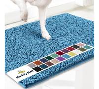 Muddy Mat® | Super Absorbent Door Mat Indoor, Microfiber Quick Dry Chenille Entryway Rug, Non-Slip Front Door Mat, Indoor Mats for Entryway, Machine Washable Pet Rug, Sky Blue 48"x72"