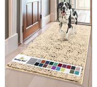 Muddy Mat® | Super Absorbent Door Mat Indoor, Microfiber Quick Dry Chenille Entryway Rug, Non-Slip Front Door Mat, Indoor Mats for Entryway, Machine Washable Pet Rug, Beige 24"x96"