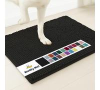 Muddy Mat® | Super Absorbent Door Mat Indoor, Microfiber Quick Dry Chenille Entryway Rug, Non-Slip Front Door Mat, Indoor Mats for Entryway, Machine Washable Pet Rug, Black XXXL 72"X48"