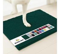 Muddy Mat® | Super Absorbent Door Mat Indoor, Microfiber Quick Dry Chenille Entryway Rug, Non-Slip Front Door Mat, Indoor Mats for Entryway, Machine Washable Pet Rug, Dark Green Large 35"X24"