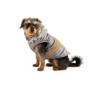Ancol Nordic Dog Coat Grey Cold Weather Protection Weather Resistant Fleece Lining Fur Trimmed Hood Nordic Pattern Pet Puppy Apparel - XL - Length 60cm / Girth 72-88cm